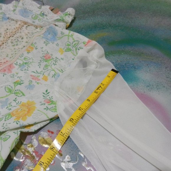 Hand Crafted prairiecore maxi dress vintage style Gunne Sax romantic long sleeve - Picture 13 of 16